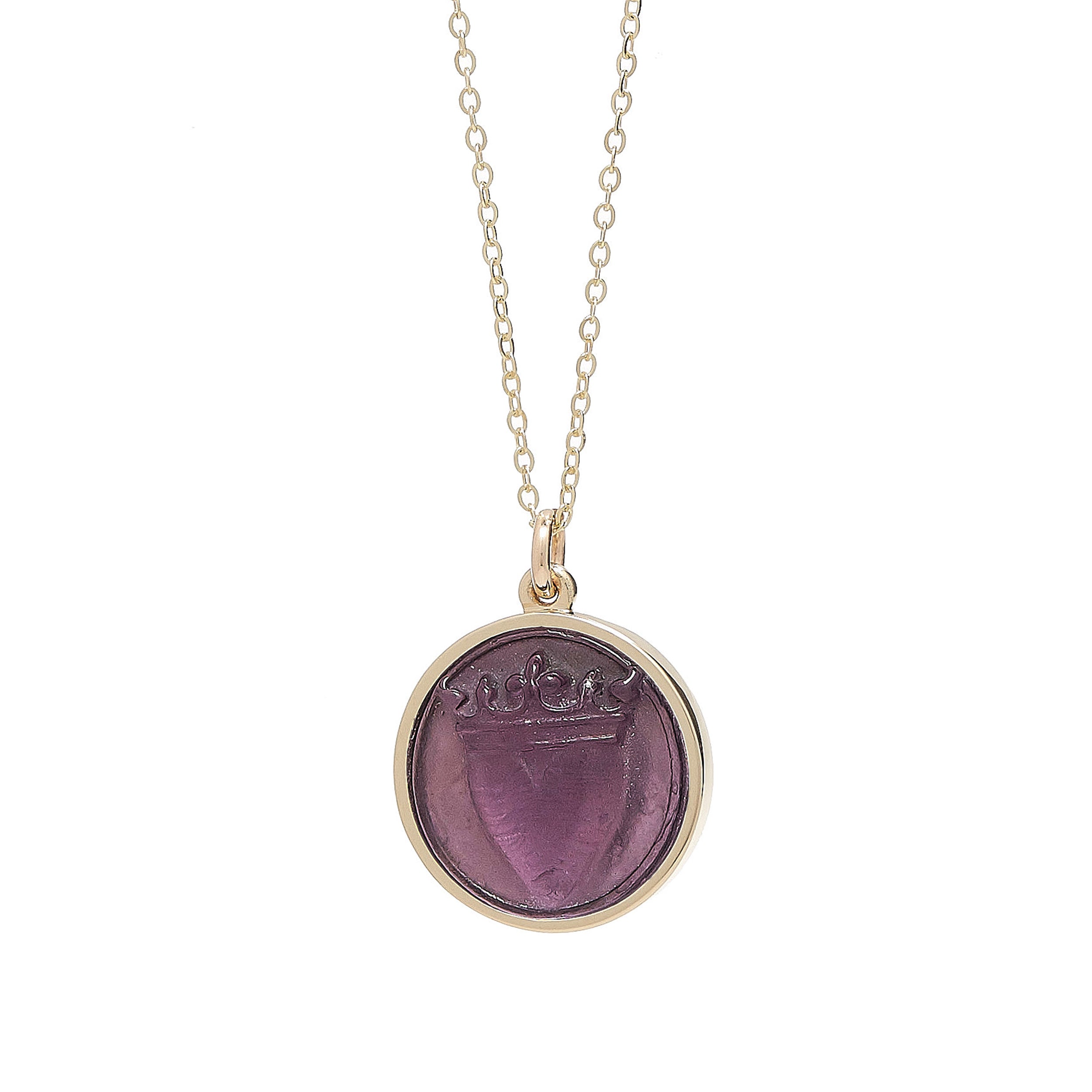 Crowned Heart Raised Intaglio Pendant