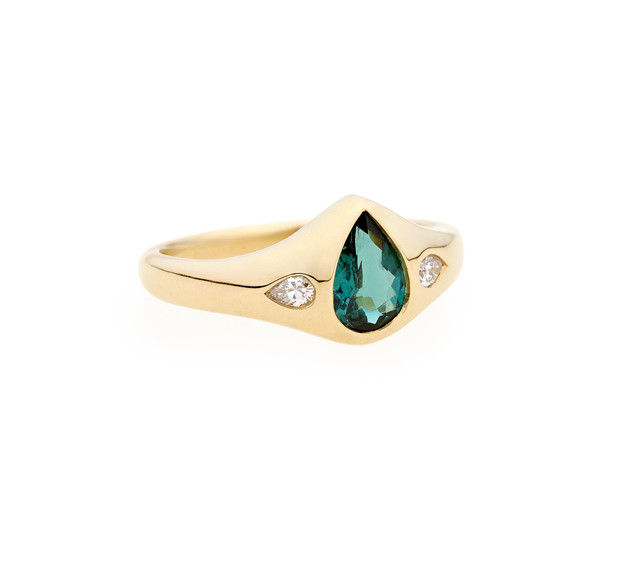 One of a Kind Lagoon Tourmaline Julienne Ring