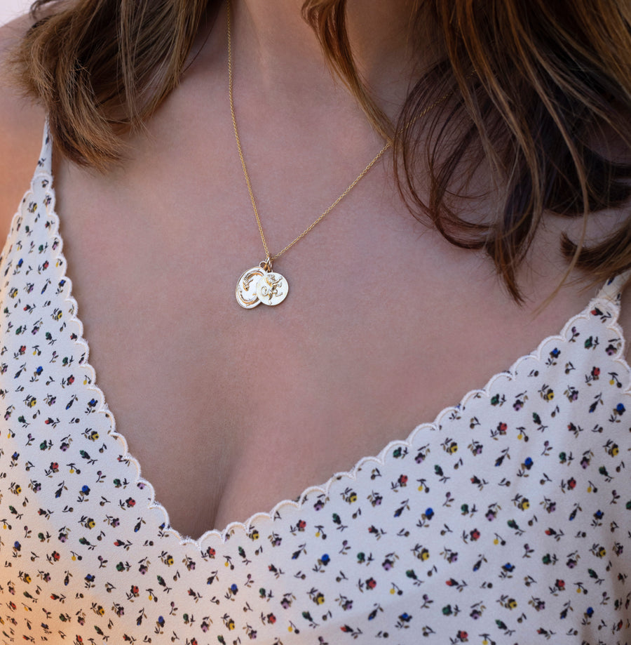 14k Solid Gold Mini Zodiac Pendants