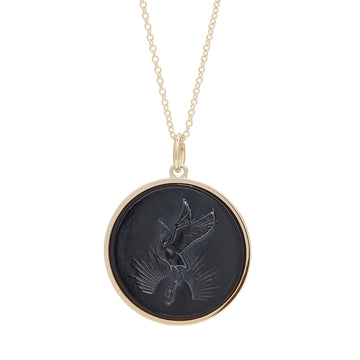 Rising Crane Intaglio Medallion