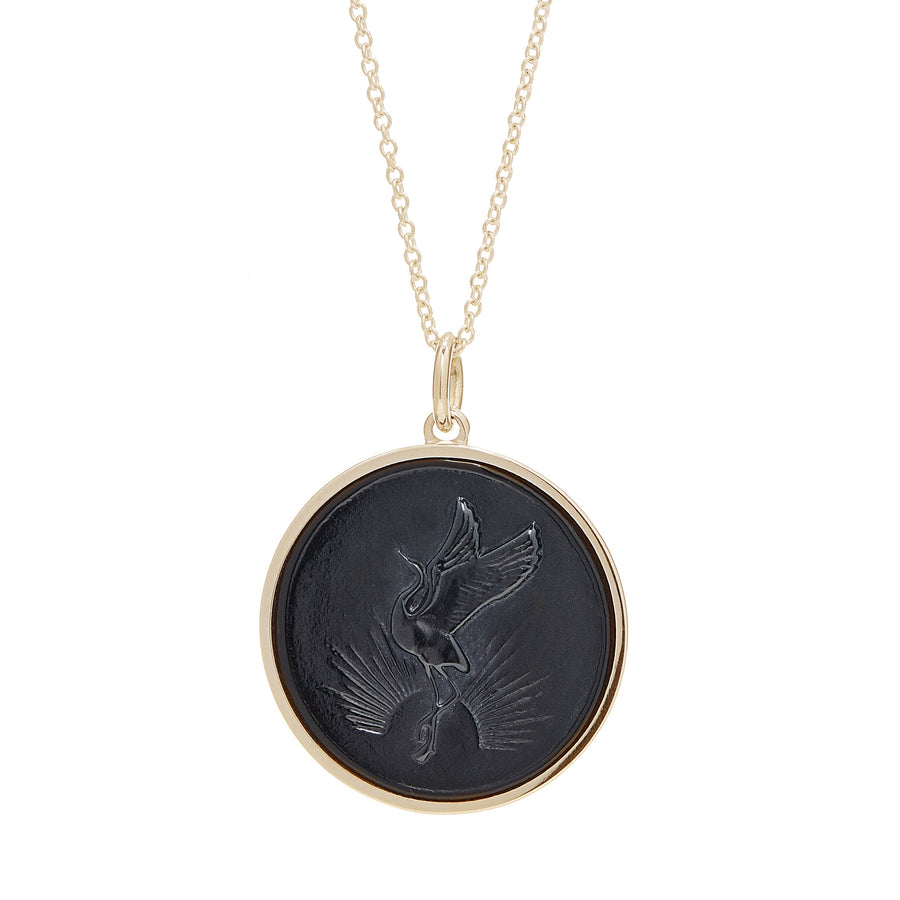 Rising Crane Intaglio Medallion