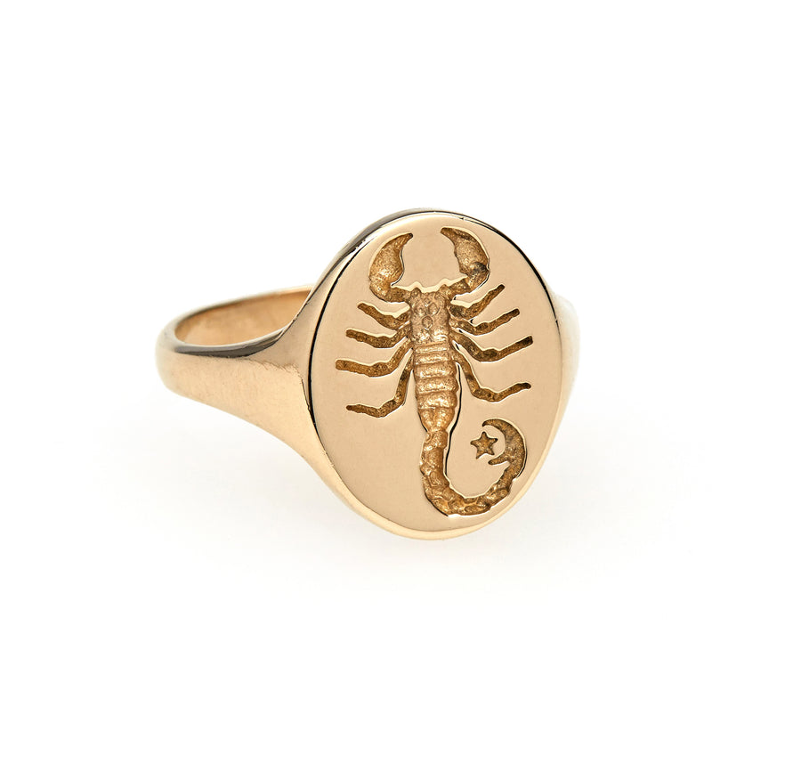 GOLD ZODIAC SIGNET RINGS