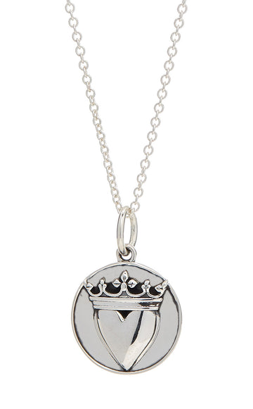 STERLING SILVER CROWNED HEART PENDANT