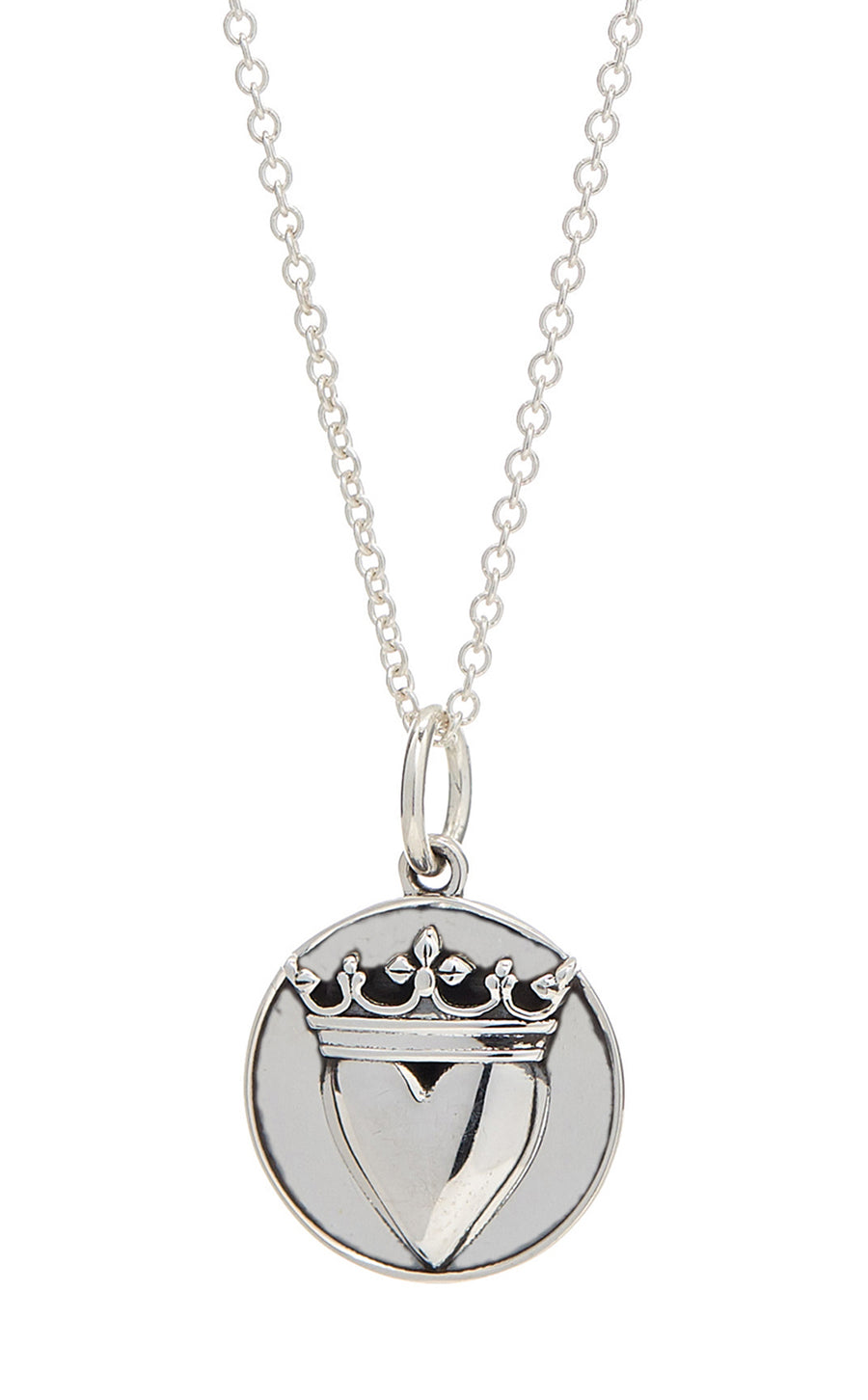 STERLING SILVER CROWNED HEART PENDANT