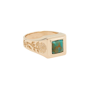 Turquoise Evening Rose Ring