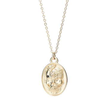 14K GOLD PLATED ETERNAL SKULL