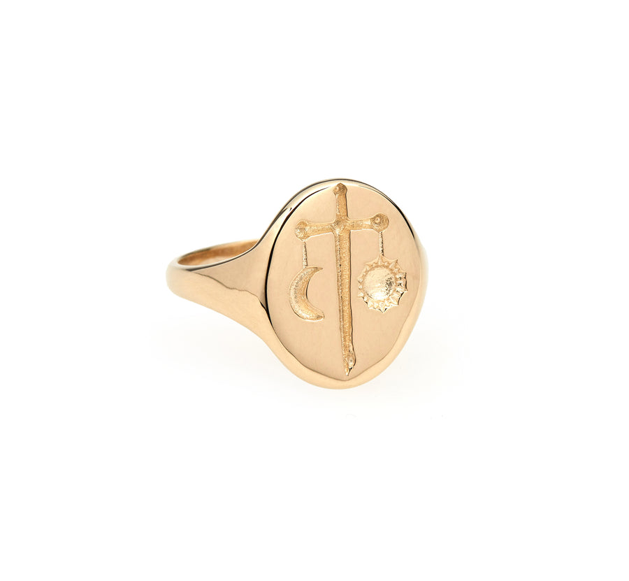 GOLD ZODIAC SIGNET RINGS