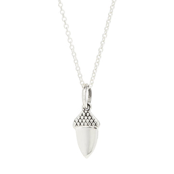 STERLING SILVER TINY ACORN PENDANT
