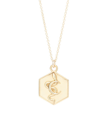 SNAKE MOON HEXAGON PENDANT