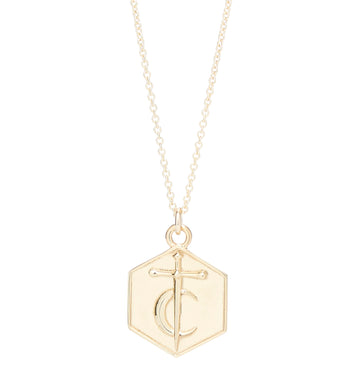 SWORD & MOON HEXAGON PENDANT