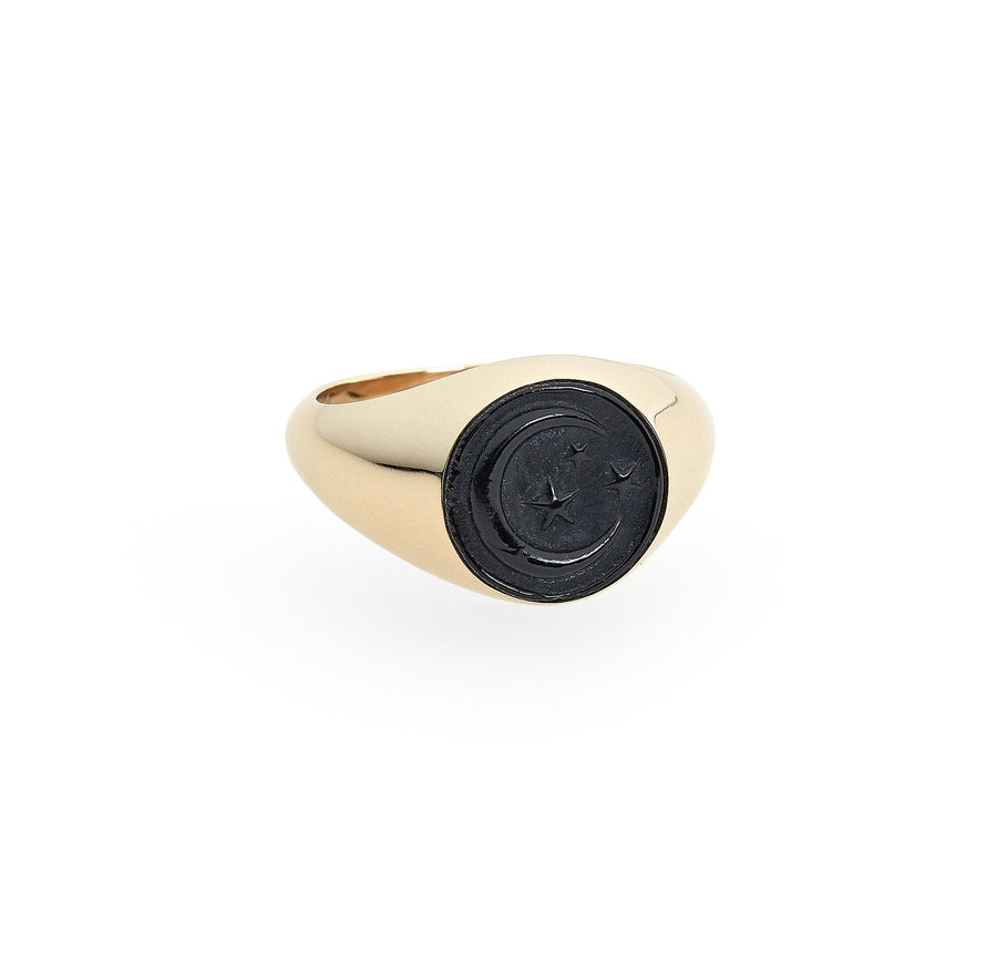 MOON & STARS INTAGLIO SIGNET RING