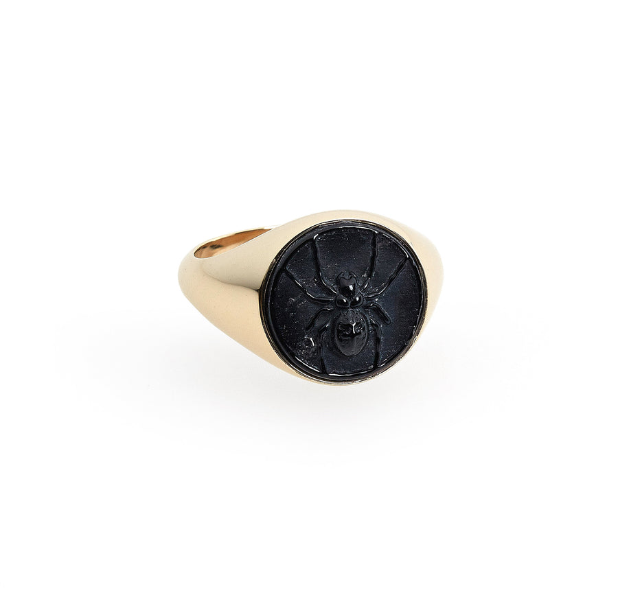 SPIDER RAISED INTAGLIO SIGNET RING