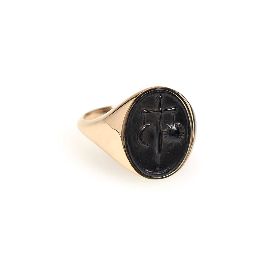 SUN & MOON BALANCE INTAGLIO SIGNET RING